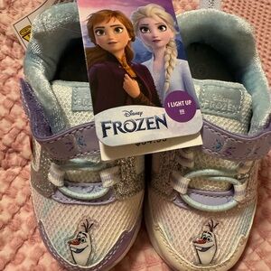 Disney Frozen Kids Light-Up Sneakers — Purple, Light Blue & Silver